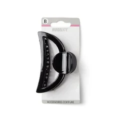 Pince cheveux noir brillant ajourée L9cm