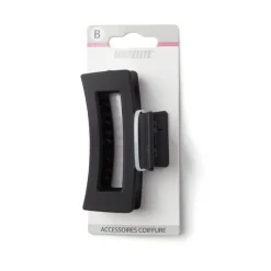 Pince cheveux noir mat rectangulaire L9cm