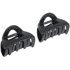 Pince crabe en plastique ajouré noir x2