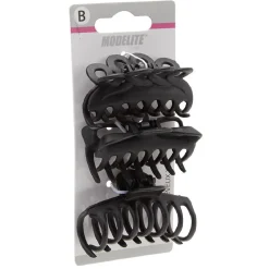 Pince crocodile noir mat L.6 cm x3