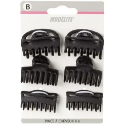 Pince crocodile noir mat L.4 cm x6