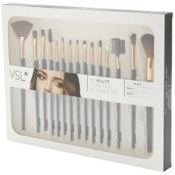 Pinceau cosmétique en plastique noir x15