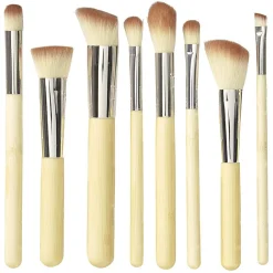 Pinceau de maquillage en bambou x8