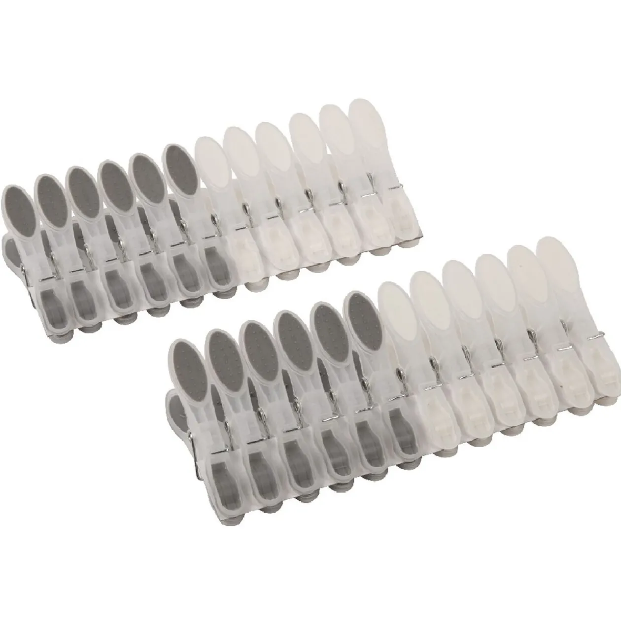 Pinces à linge gris et blanc x 24