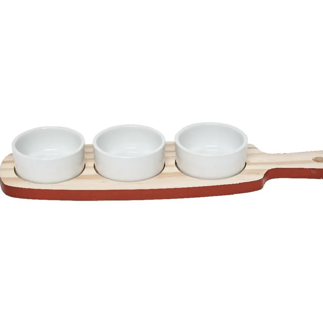 Planche à apéritifs 3 coupelles blanc naturel