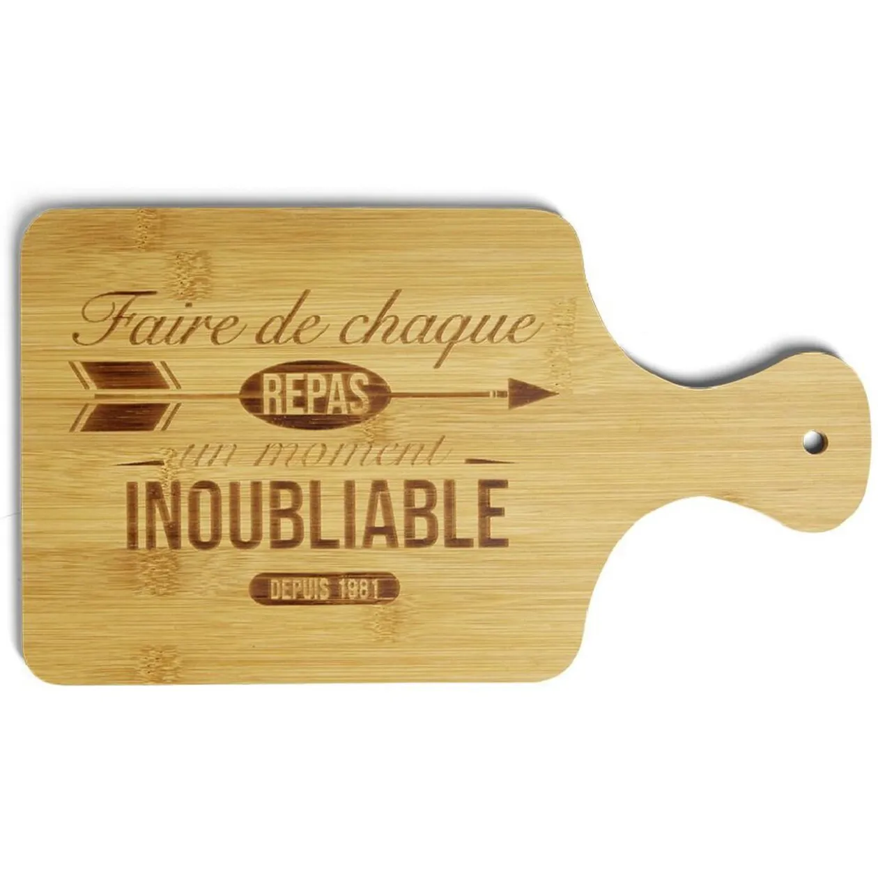 Planche à découper bambou Moment inoubliable 33x18,5cm