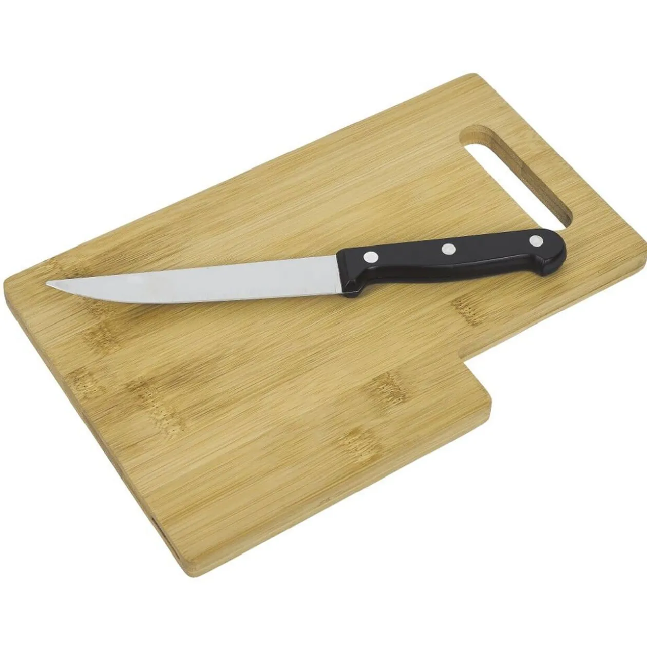 Planche à découper en bambou avec couteau