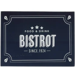 Planche à découper en verre design Bistrot noir blanc