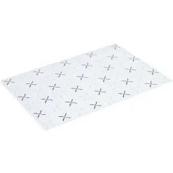 Planche à découper en verre blanc motif noir - 38x30cm