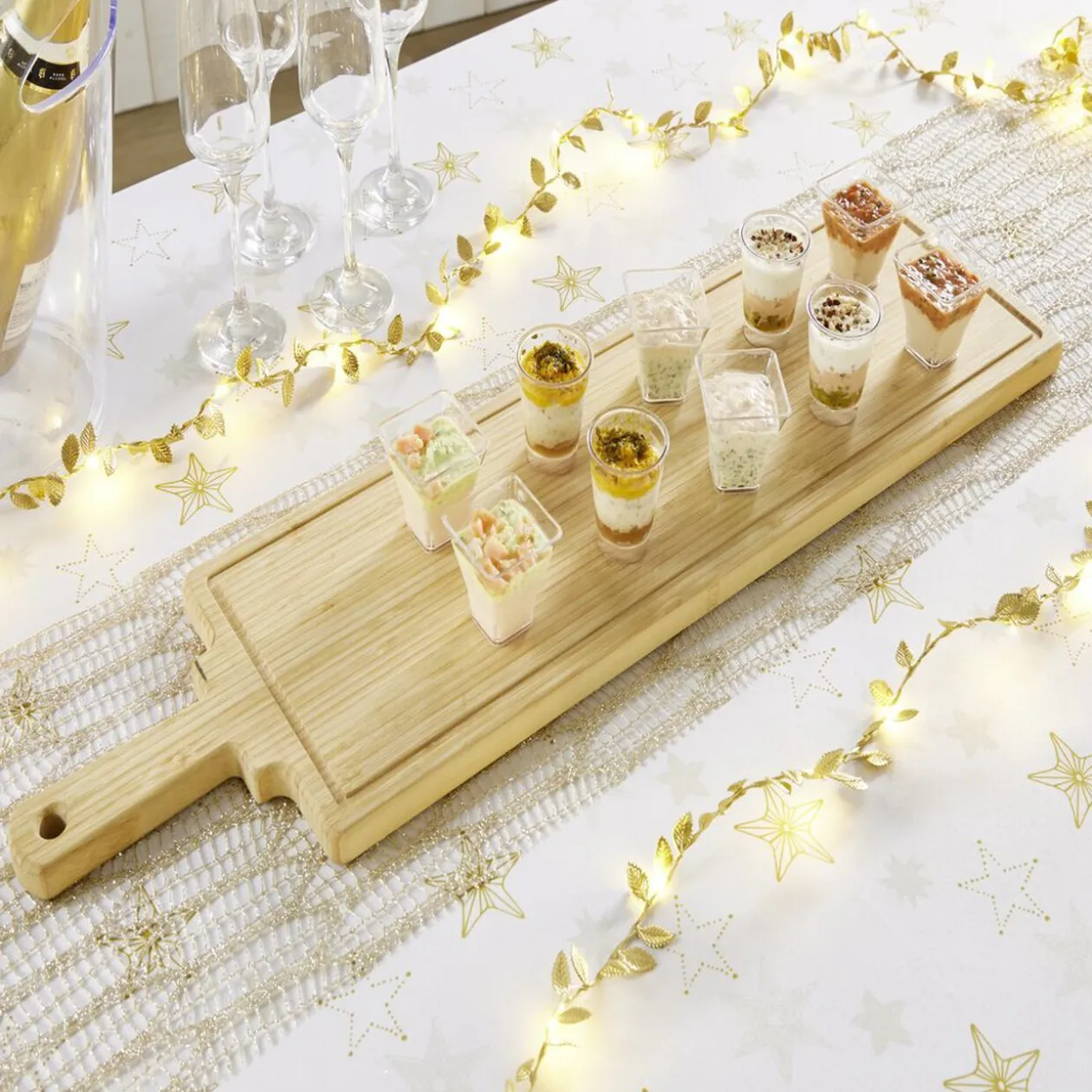 Planche de presentation et à découper en bambou 75x19,5xH1,8cm