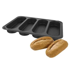 Plaque demi baguette x4 en silicone 29x21xH3cm