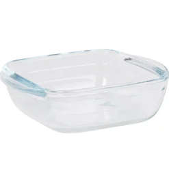 Plat à four carré en verre couvercle plastique