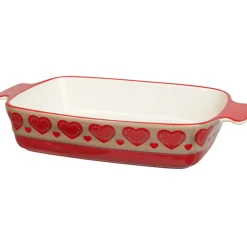 Plat à four design coeur rouge