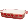 Plat à four design coeur rouge