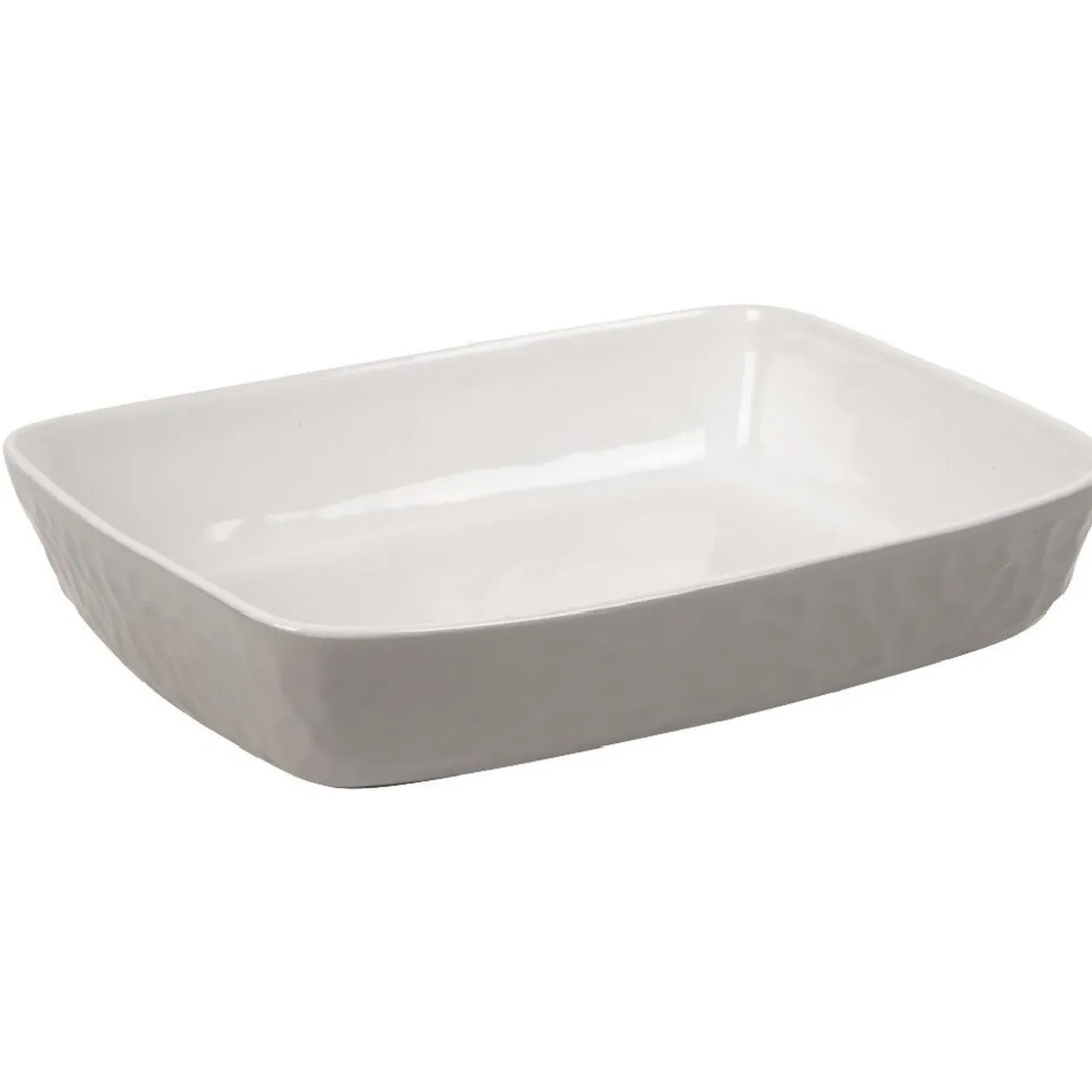 Plat à four martelé gris blanc