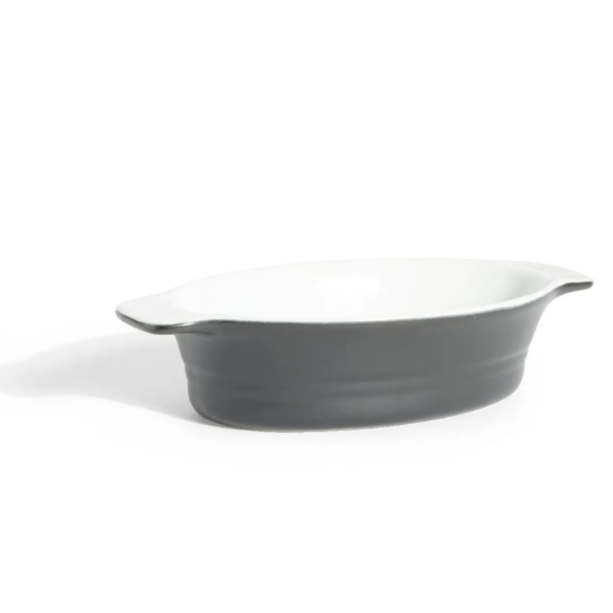 Plat à four ovale en céramique noir 13,5x17xH5cm