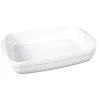Plat à four rectangulaire en céramique blanc 36x24,2xH.6,2 cm