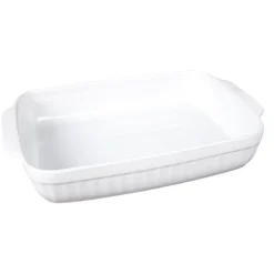 Plat à four rectangulaire en céramique blanc 36x24,2xH.6,2 cm