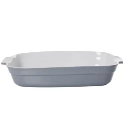 Plat à four rectangulaire gris blanc grand format