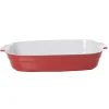 Plat à four rectangulaire rouge blanc grand format