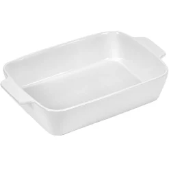 Plat à four rectangulaire avec poignées gris et blanc