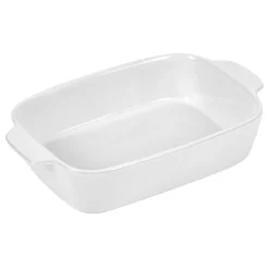 Plat à four rectangulaire blanc