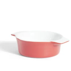 Plat à four rond en céramique rouge 13,5x17xH5cm