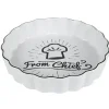 Plat à tarte blanc motif toque noire "From Chief"
