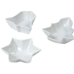 Plat apéritif porcelaine blanc 10x10xH.3,5 cm