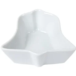 Plat apéritif porcelaine blanc 10x10xH.3,5 cm