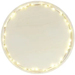 Plat de présentation à LED Ø26,5cm bois beige
