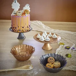 Plat de présentation Halloween en verre Ø21cm