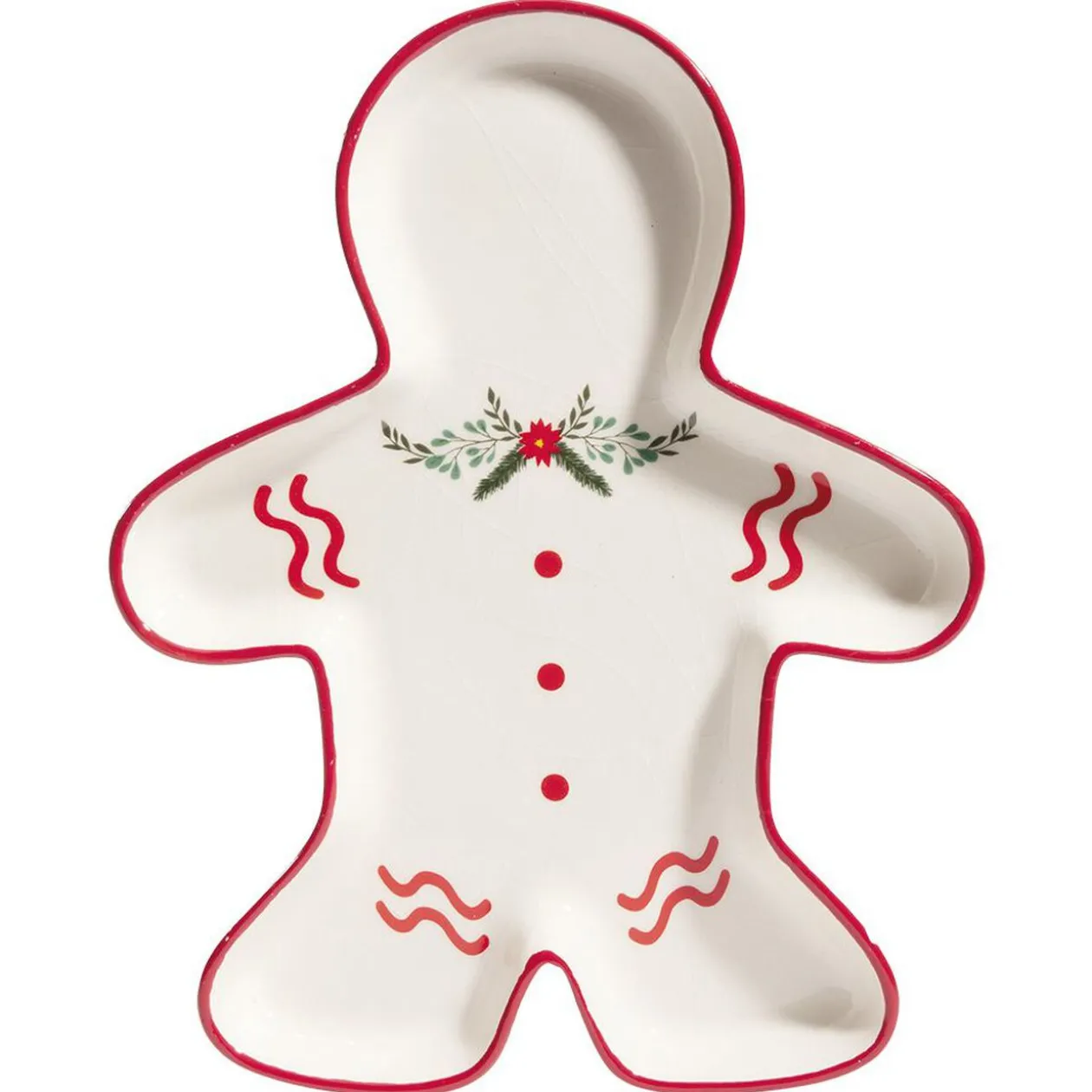 Plat de service en céramique forme bonhomme