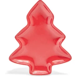 Plat en grès forme sapin de Noël