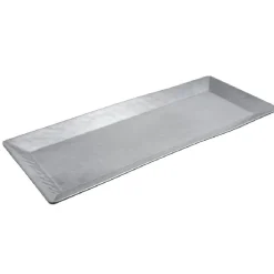 Plat rectangulaire argenté noir martelé
