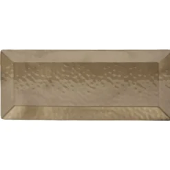 Plat rectangulaire doré noir martelé