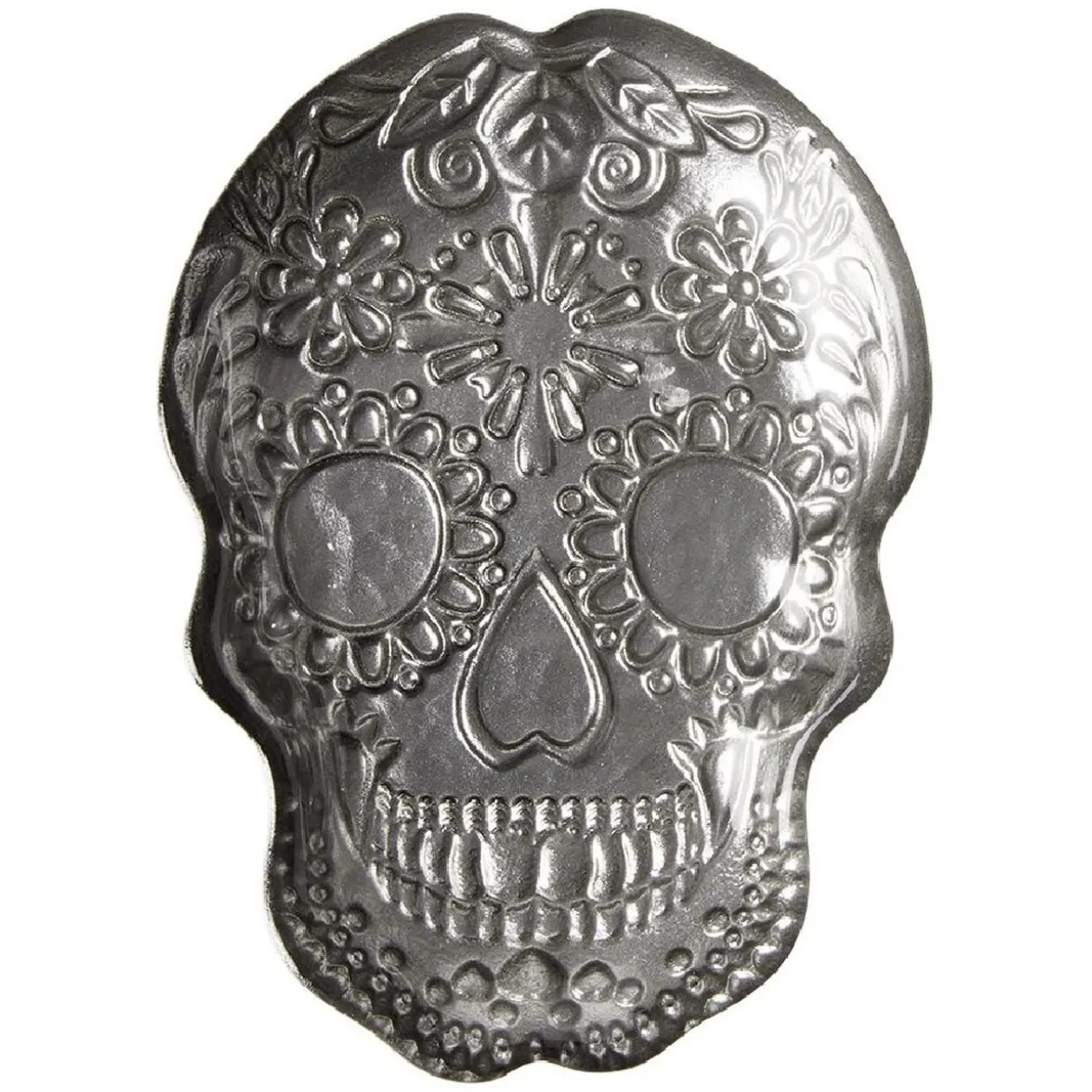 Plat tête de mort Halloween en verre