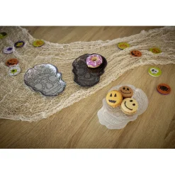 Plat tête de mort Halloween en verre