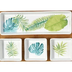 Plateau + 4 coupelles motif jungle