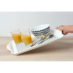 Plateau antidérapant blanc et gris