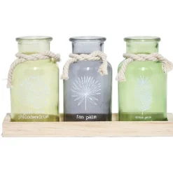 Plateau avec 3 photophores multicolores