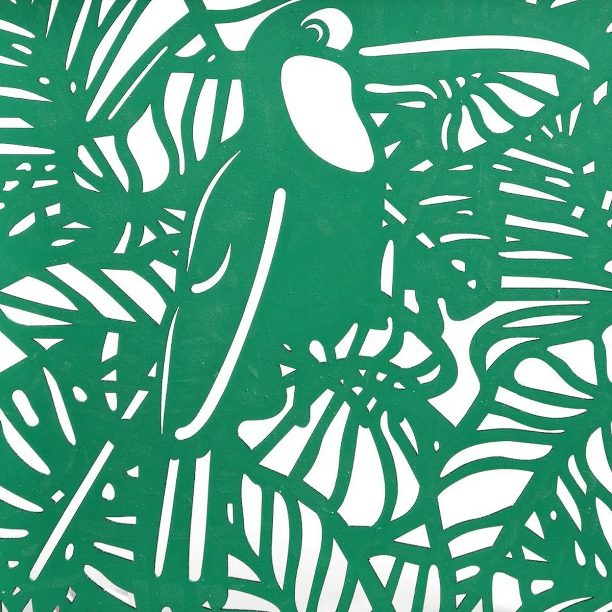 Plateau avec motif tropical ajouré et fond en verre