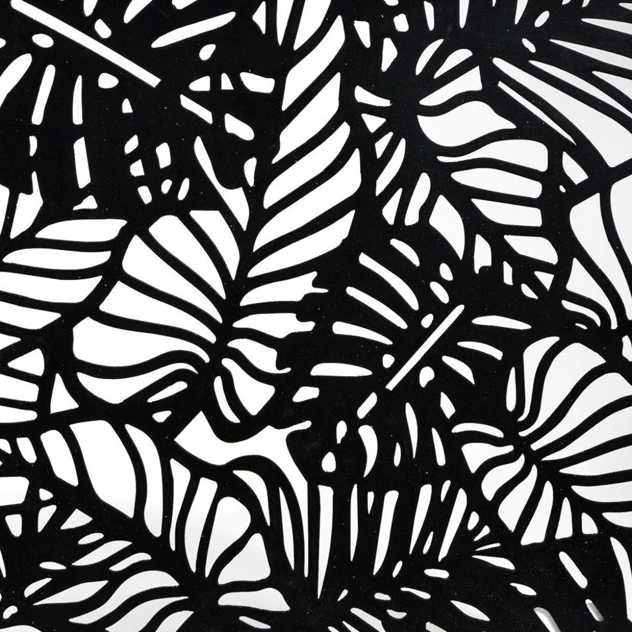 Plateau avec motif tropical ajouré et fond en verre