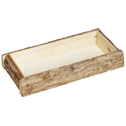 Plateau bois effet écorce L.29xH.5xl.15cm