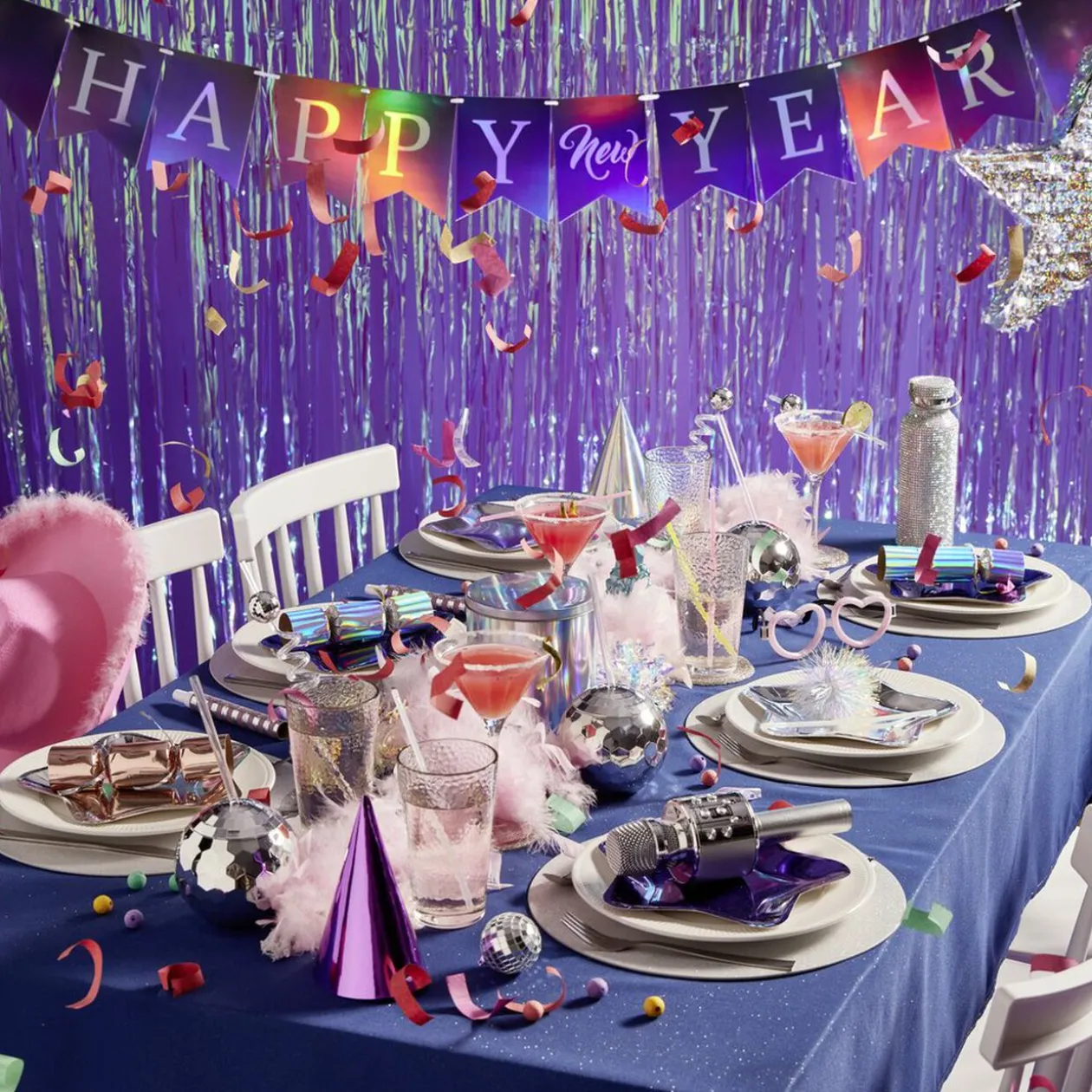 Plateau carton étoile argenté Ø24,5cm x6