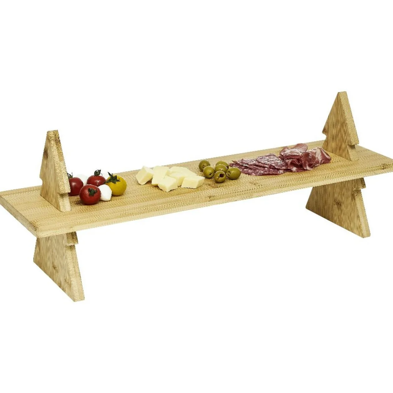 Plateau de présentation en bambou design sapin L60cm