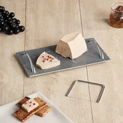 Plateau de service en ardoise avec 2 anses et lyre