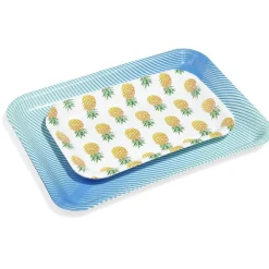 Plateau de service en carton style tropical x 5