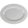 Plateau de service ovale martelé blanc