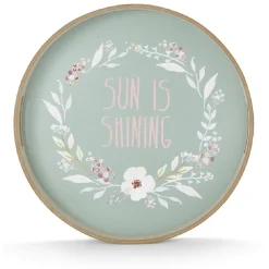 Plateau de service rond en bois Sun is shining